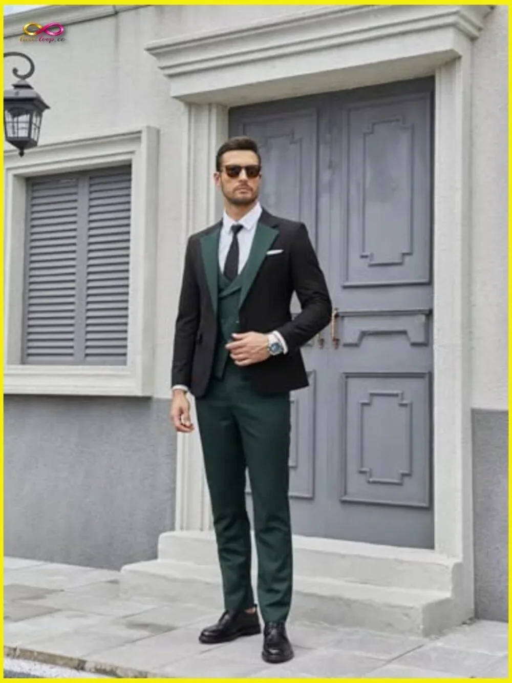 Slim Fit Three-Piece Suit Formal Business Wedding Prom Tuxedo Polyester Blend